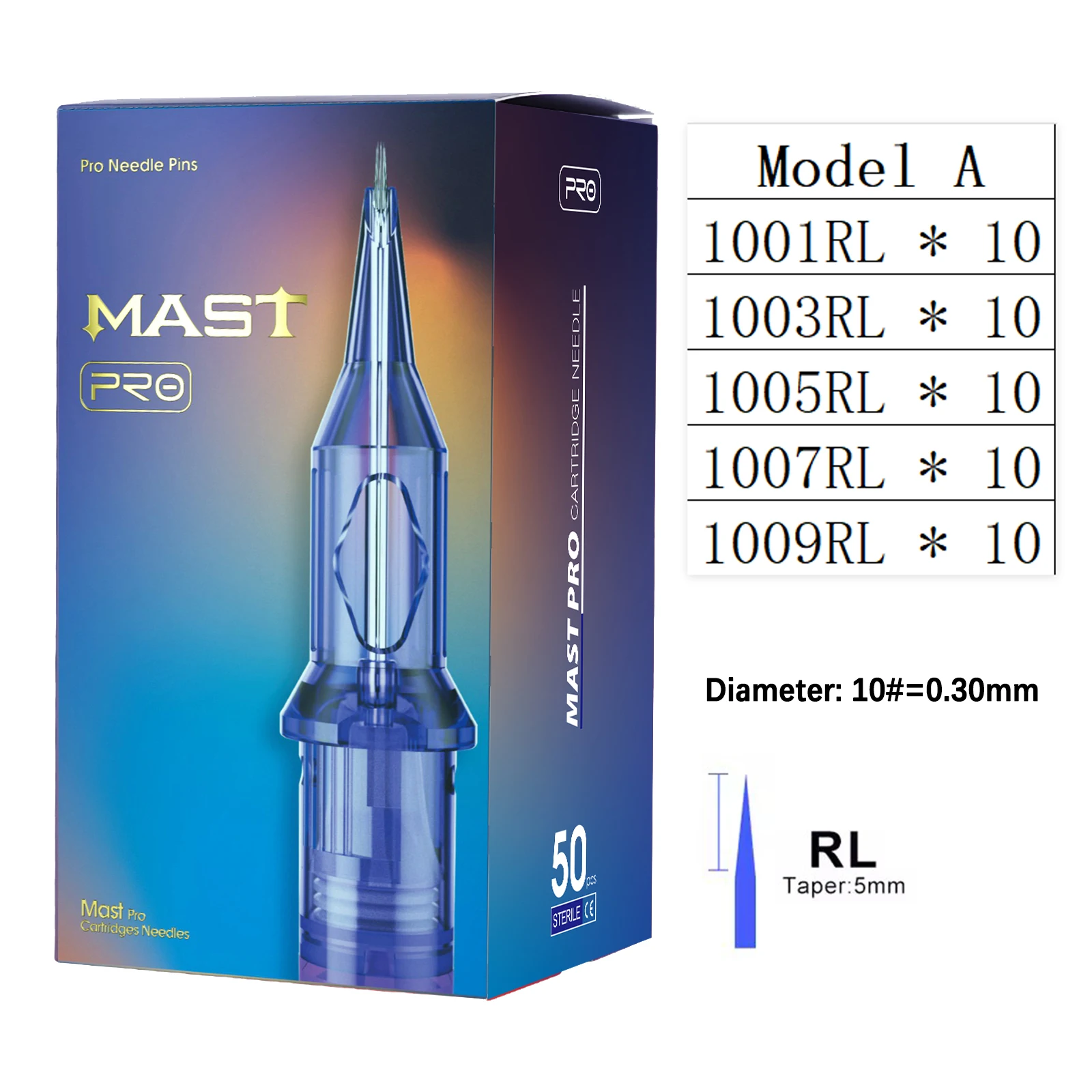 50pcs/Box Mast PRO Tattoo Cartridge Needles Mixed Size RL/RS/RM/M Disposable Safety for Tattoo Gun Permanent Makeup Needles image 3