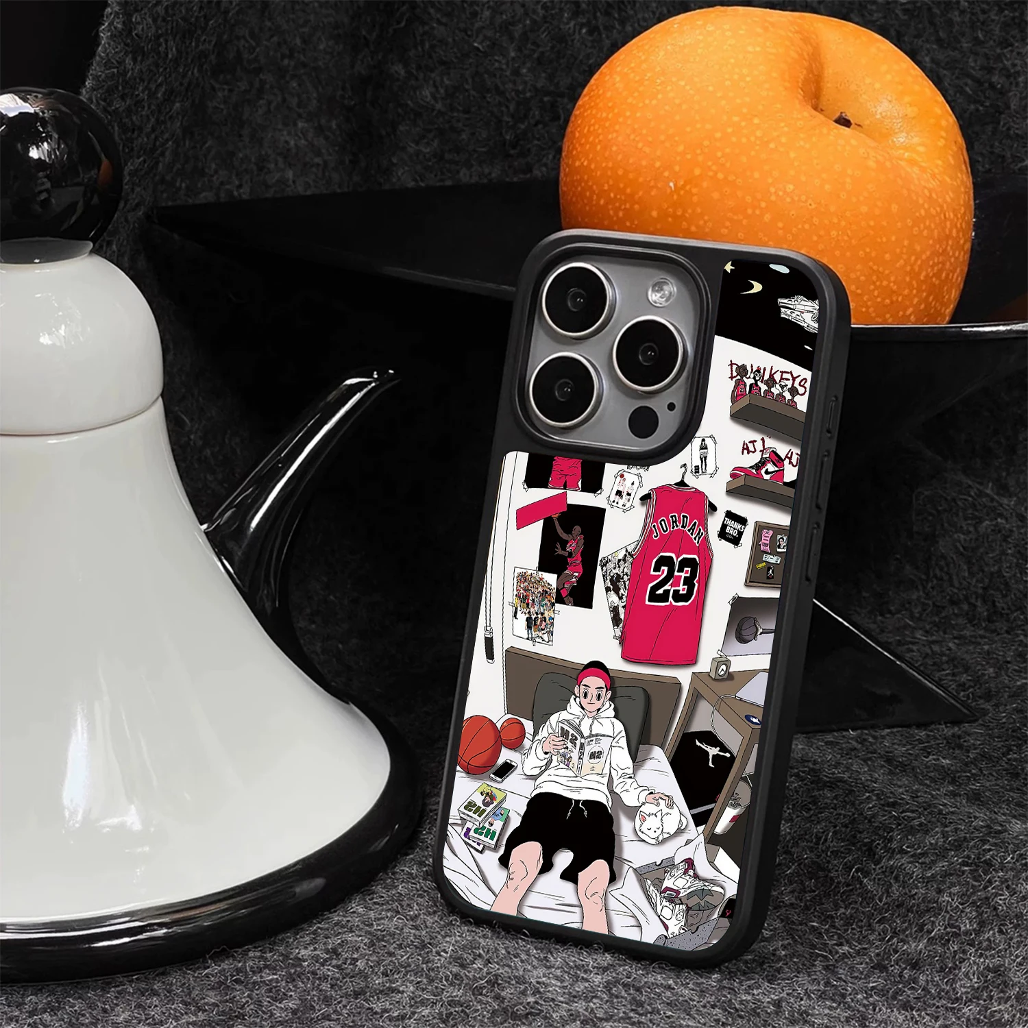Basketball-Handyhülle für iPhone 16 15 14 Plus 13 12 11 Pro Max 16E Cover Luxuriöse Sturzsichere Schutzhülle Sport-Wandbild-Design