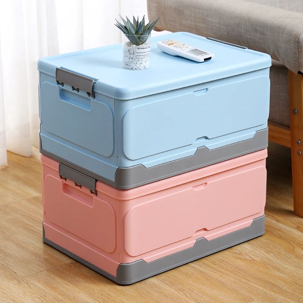 1Pcs Foldable Storage Box Pink Size L Convenient Portable Storage Case Buckle Design Organizer for Home Dorm Room Office
