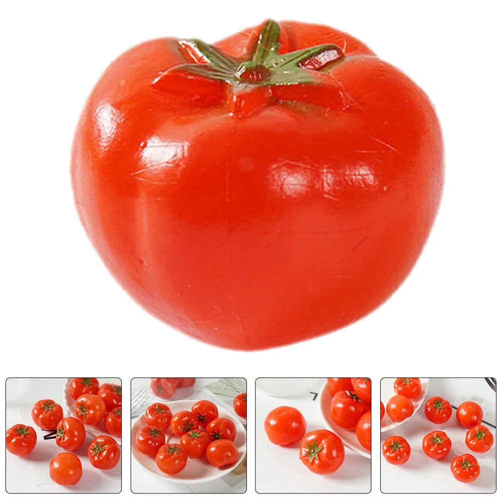 6 Pcs Simulated Tomato Artificial Vegetable Tomatillo Fake Vegetables Pvc Models