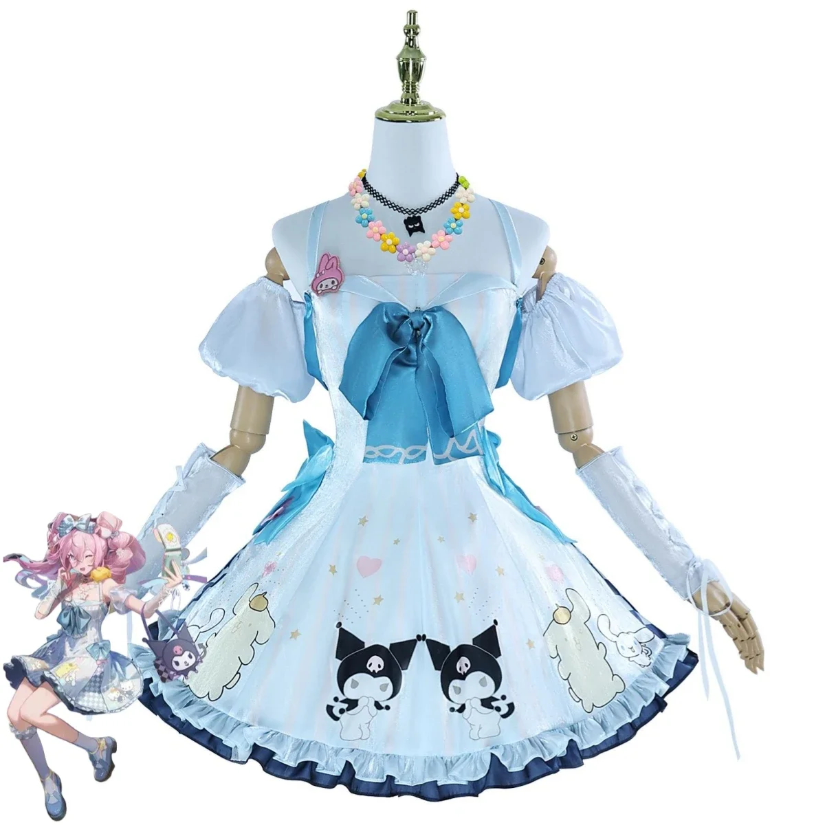 Game Arknights U-Official Eureka Cosplay Costume White Blue Princess Dress Lolita Wig Shoes Woman Sexy Lovely Halloween Suit