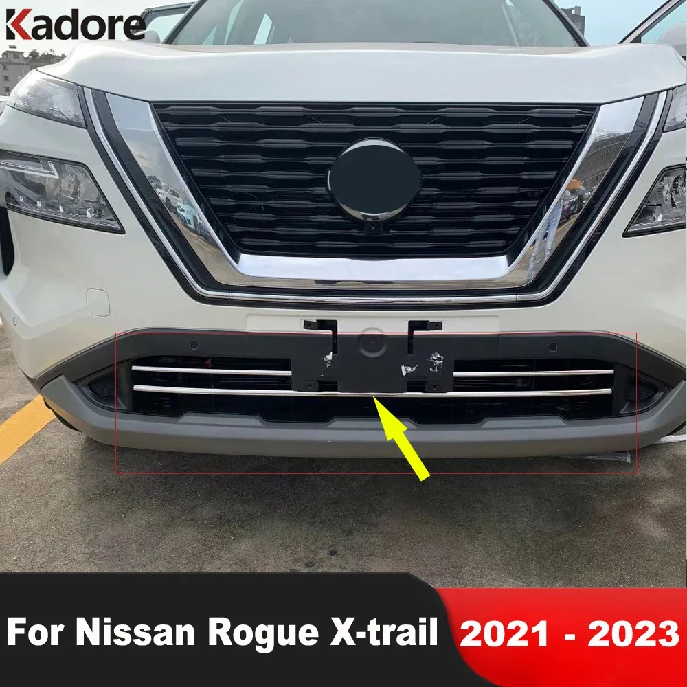 

Передняя нижняя решетка, накладка на решетку для Nissan Rogue X-trail 2021 2022 2023, хромированная нижняя решетка для автомобильной головки, аксессуары