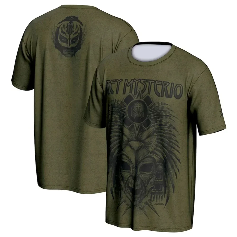 Sommer-T-Shirt für Herren mit 3D-Druck, Motiv des berühmten Wrestlers Rey Mysterio, Kinder-Streetwear, Rundhalsausschnitt, Sportliches, großes, atmungsaktives und kühles Oberteil – Detail 4