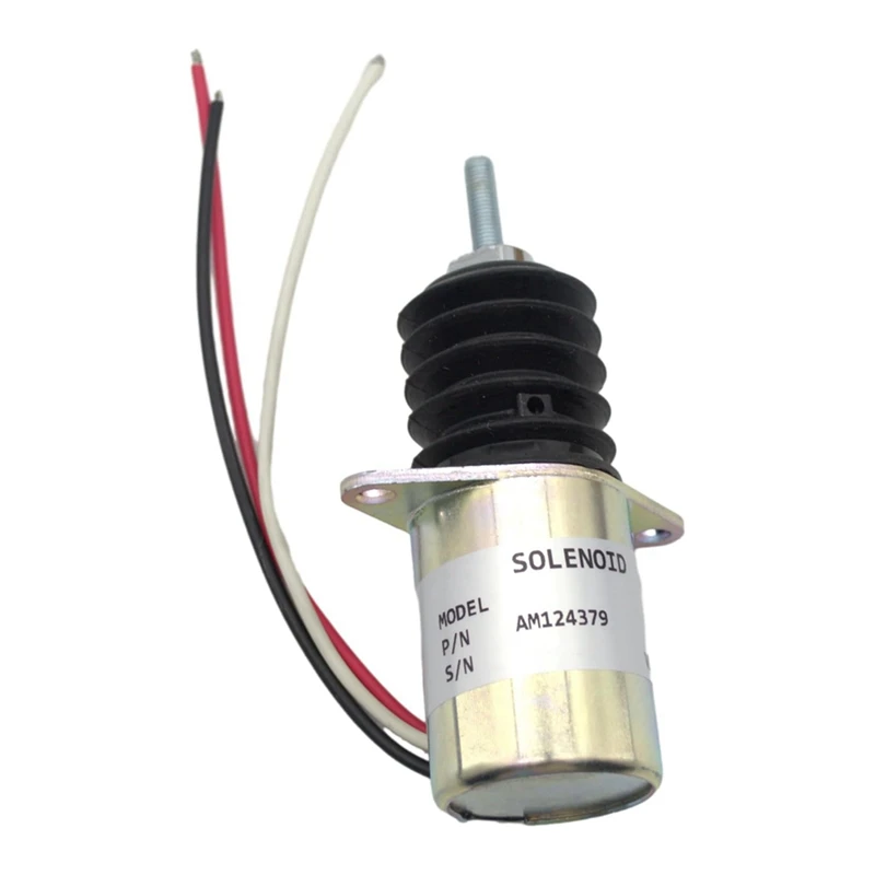 AM124379 12V Fuel Shutoff Solenoid For John Deere 415 455 445 430 Front Mower Lawn And Garden Tractors AM103337 AM124380