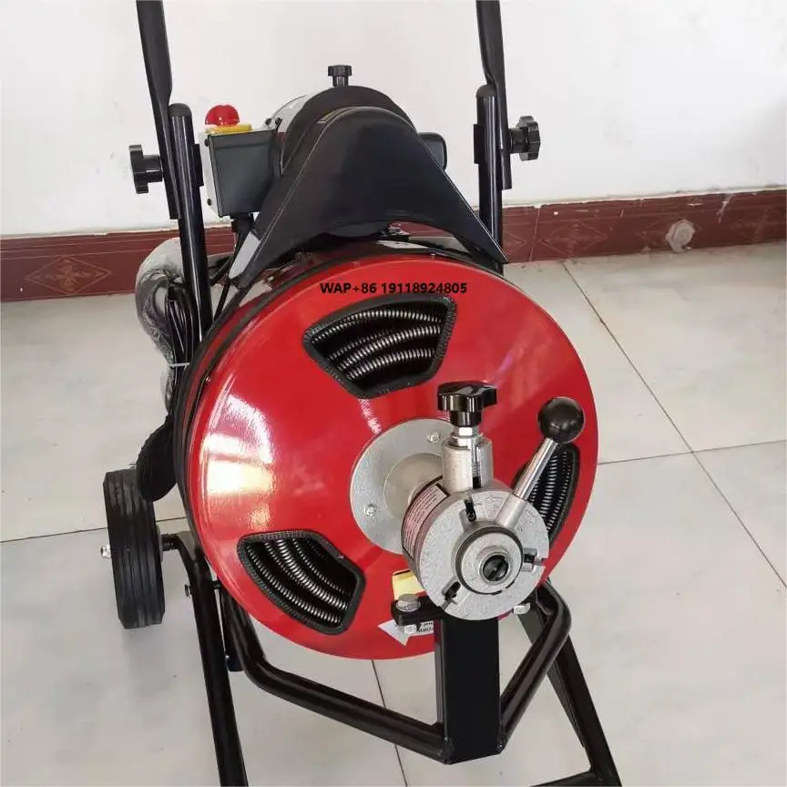 Hotel Snake Drain Pipe Cleaning Machine Sewer Unblocking Spiral Auger 75'x 3/8