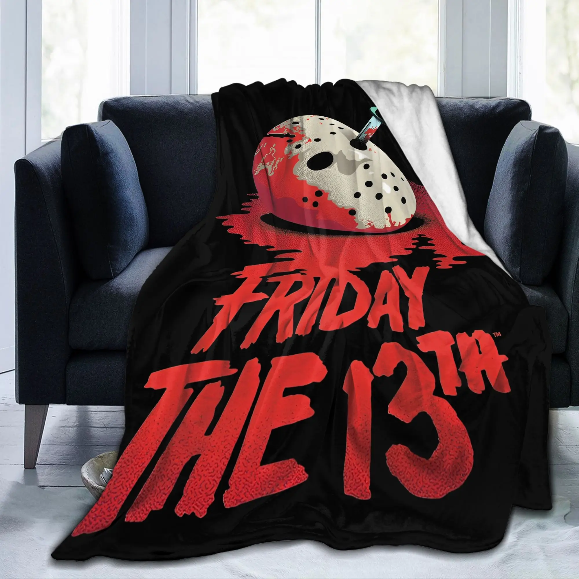 Friday Jason Voorhees 13th Flannel Throw Blanket Horror Scary Halloween Bedding Throws Knitted Blanket Travel Thin Breathable
