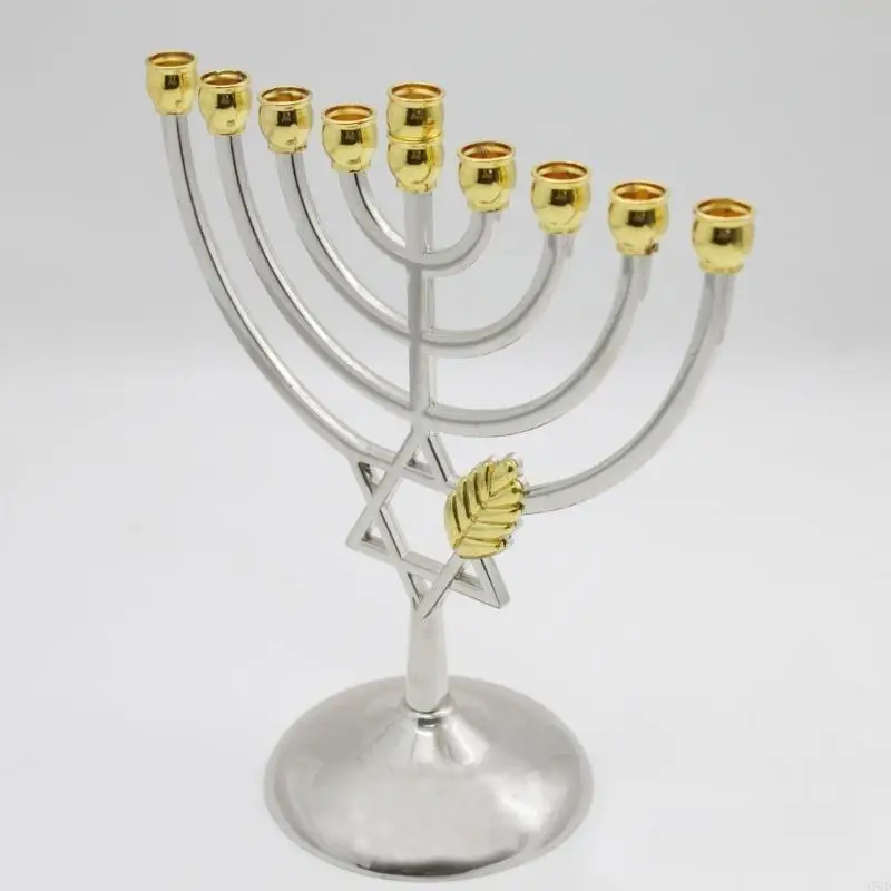 97QD Hanukkah Stand Festive Celebration Holder 9 Branch Satnd
