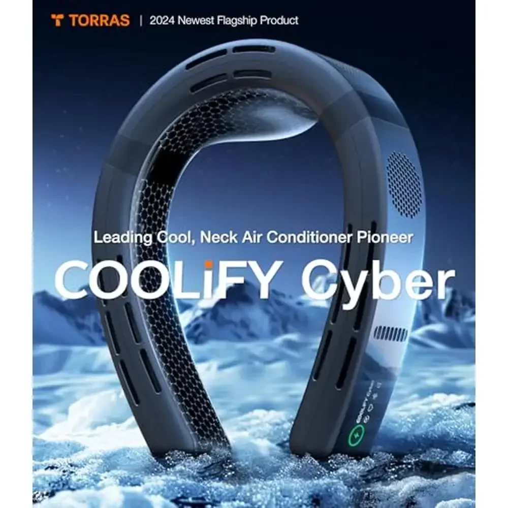 สุดยอดเครื่องปรับอากาศ Cyber Neck Cooling ที่ดื่มด่ําที่สุด พัดลมพกพา 6000mAh ประสบการณ์การระบายความร้อนแบบไซเบอร์แบบชาร์จไฟได้ อากาศที่สวมใส่ได้