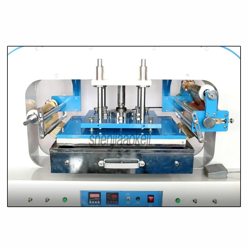 1PC Hot Stamping Machine 220V 2500W Pneumatic Stamping Machine Work Area 400*500mm 8 Ton Pressure Name Card Stamping Machine