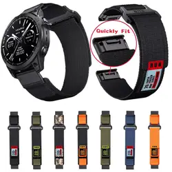 Quick Fit 22 26mm Nylon Quick Fit Strap for Garmin Fenix 7X 7 Pro Fenix 6X 6 5X 5Plus Tactix 7 Forerunner 965 955 Enduro 2 Loo