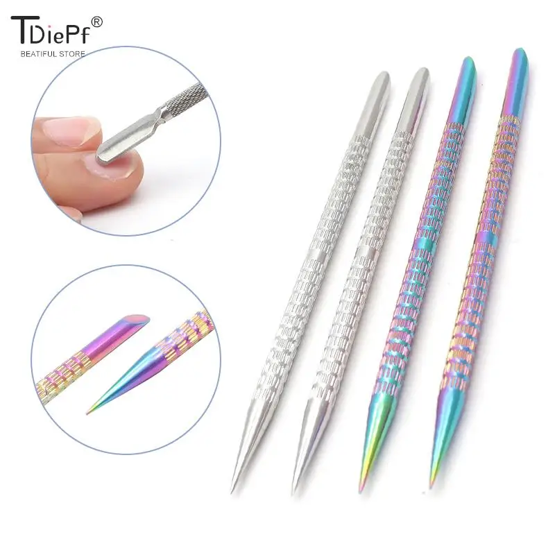 2 In1 Stainless Steel Cuticle Pusher Nail Manicures Remover Manicure Sticks Tool For Nail Art Manicure Tools  Пушер Для Маникюра