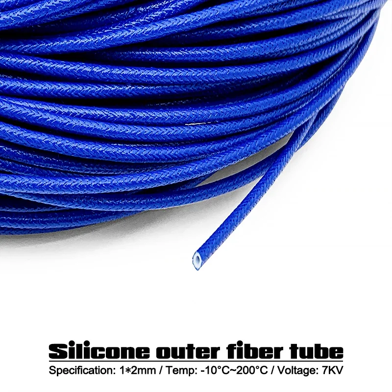 Fibreglass Braided Sleeving 1M High Temperature Resistant Sleeving Rubber Inner Tube and Fibre Outer Tube Cable Management