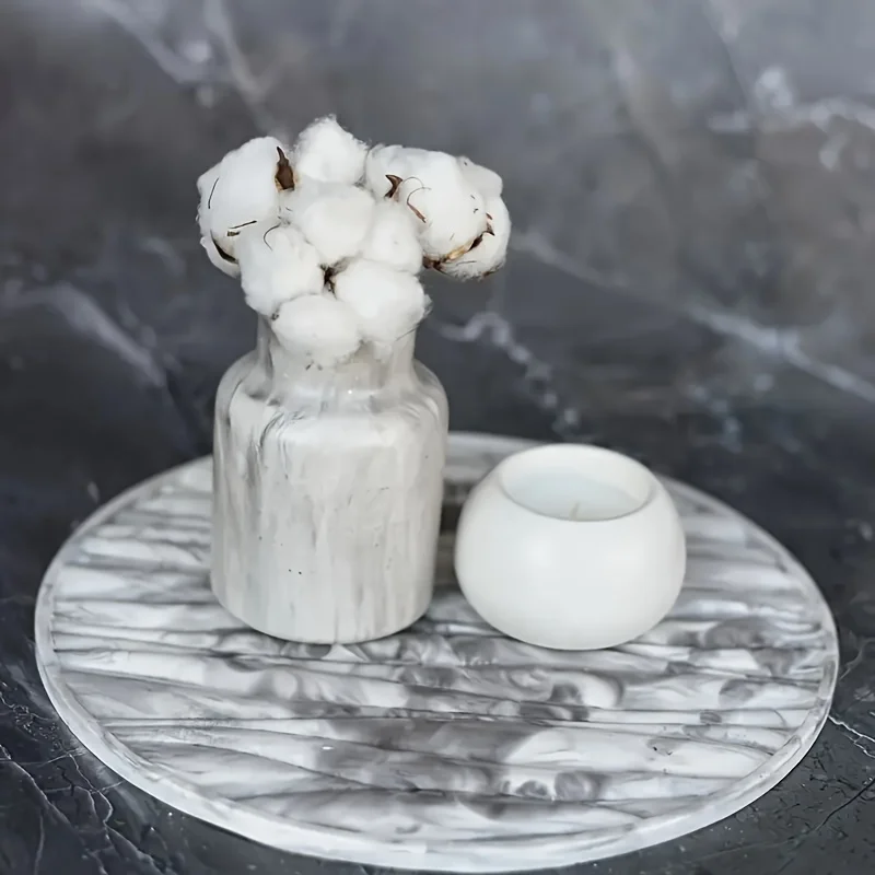 1 pcs 300mm large round resin silicone mold, wavy round tableware epoxy resin mold for DIY clock table plate home decoration