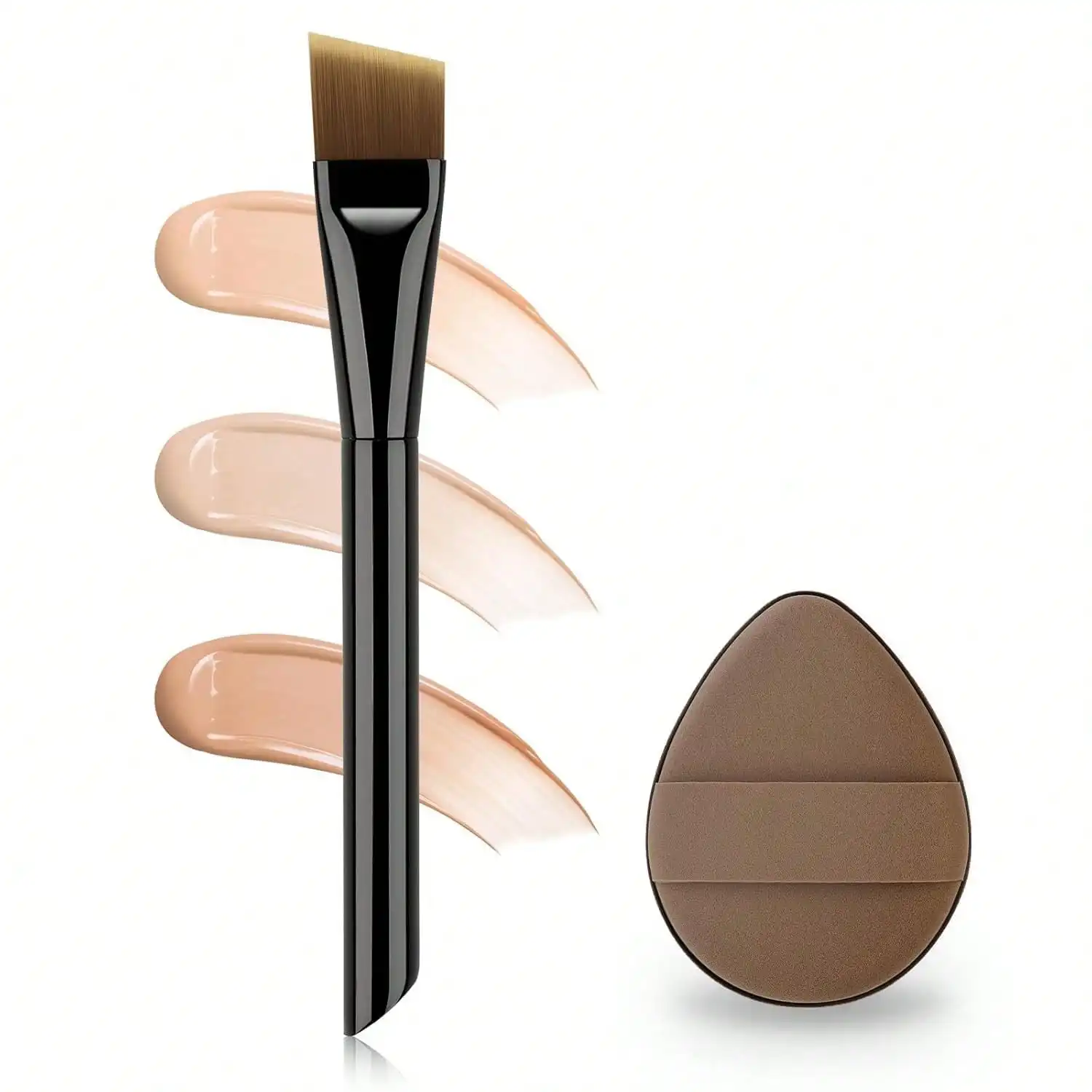 1Pc Thin Flat Foundation Brush - Professional Tool For Liquid/Cream Makeup, Seamless Application | Perfect For Self-Use & Gifting