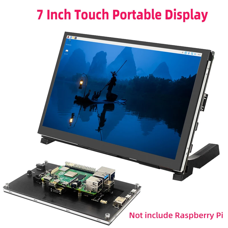 

7-дюймовый портативный дисплей Raspberry Pi с сенсорным экраном 1024*600 IPS HDMI-совместимый ЖК-дисплей ПК Вторичный монитор Optiaonl Динамик