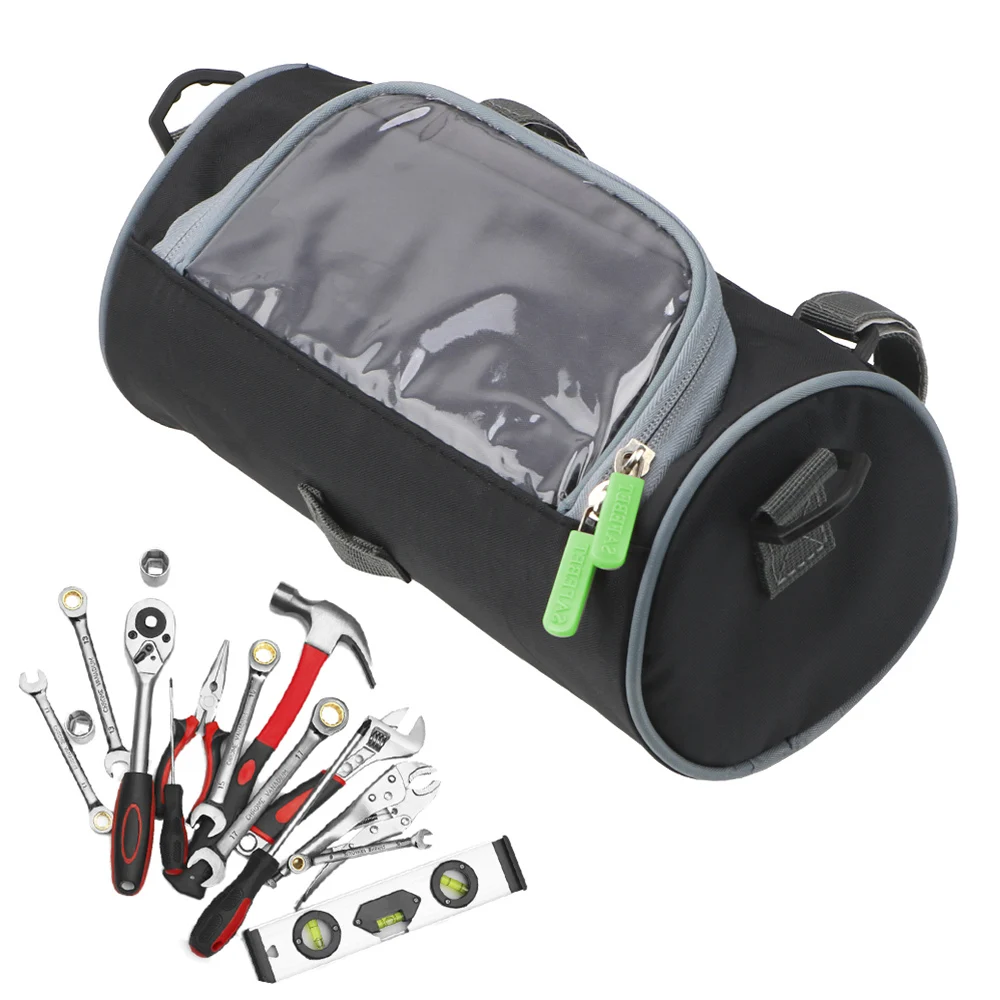

Car Toolkit Repair Tools Storage Bag With Cell Phone Holder Motorcycle Bags Strap On Handlebar Waterproof Wrench Screwdriver Bag