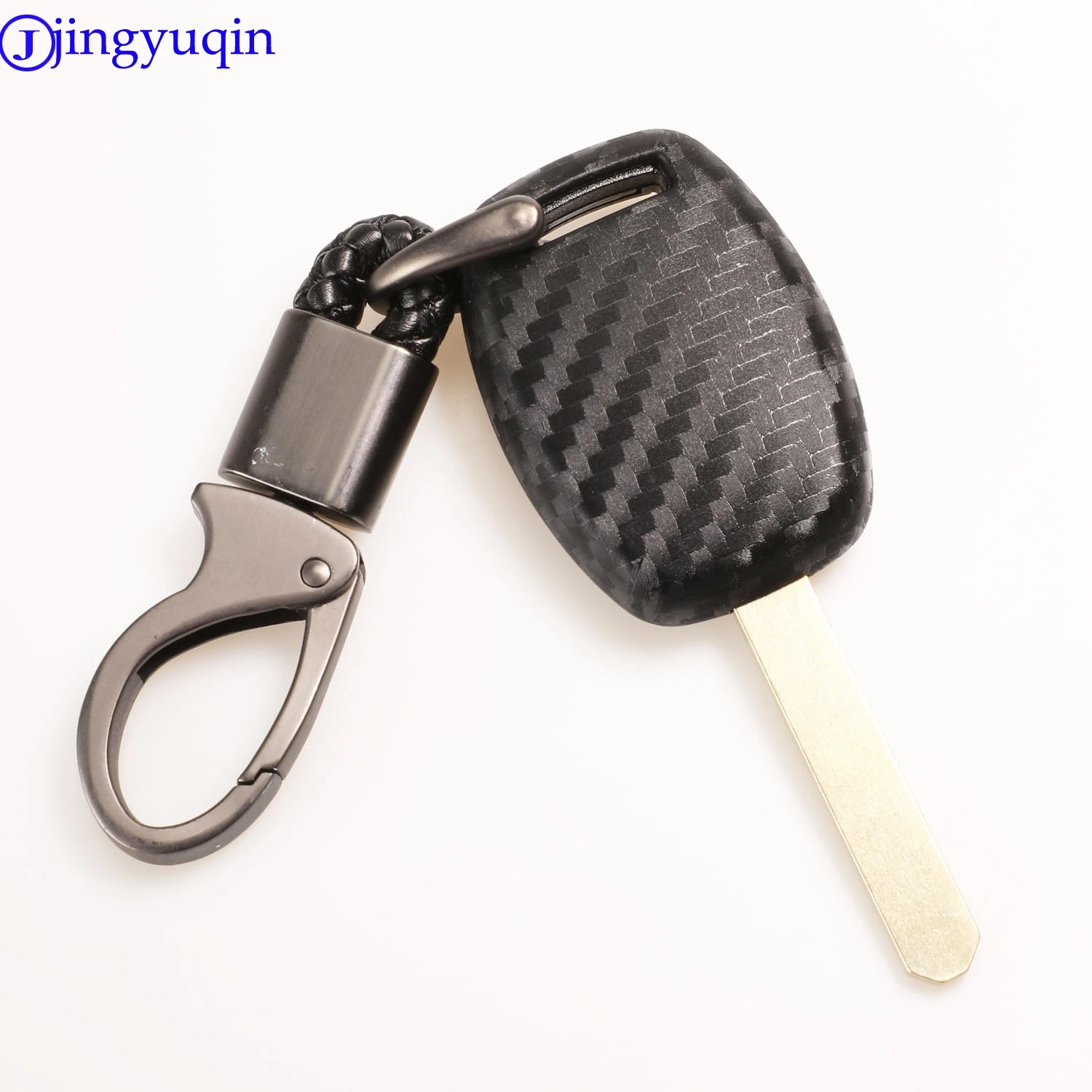 jingyuqin 2/3 Buttons Carbon Silicone Car Key Case Cover Shell For Honda CIVIC JAZZ Pilot Accord CR-V Holder