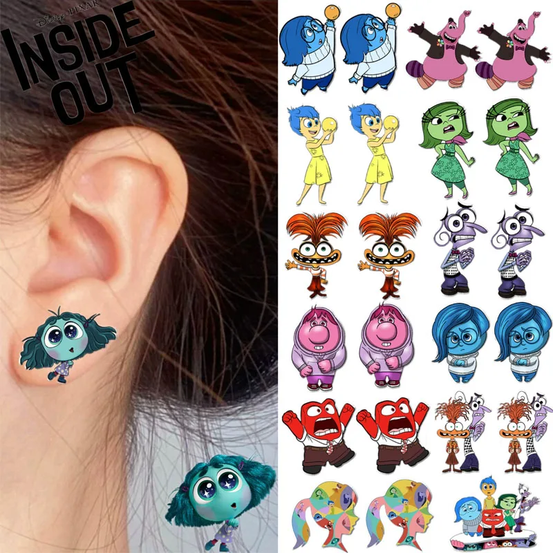 

Disney Inside Out 2 Earrings Cute Anime Figures Joy Aanger Anxiety Acrylic Stud Earring Jewelry Accessories for Girls Kids Gifts