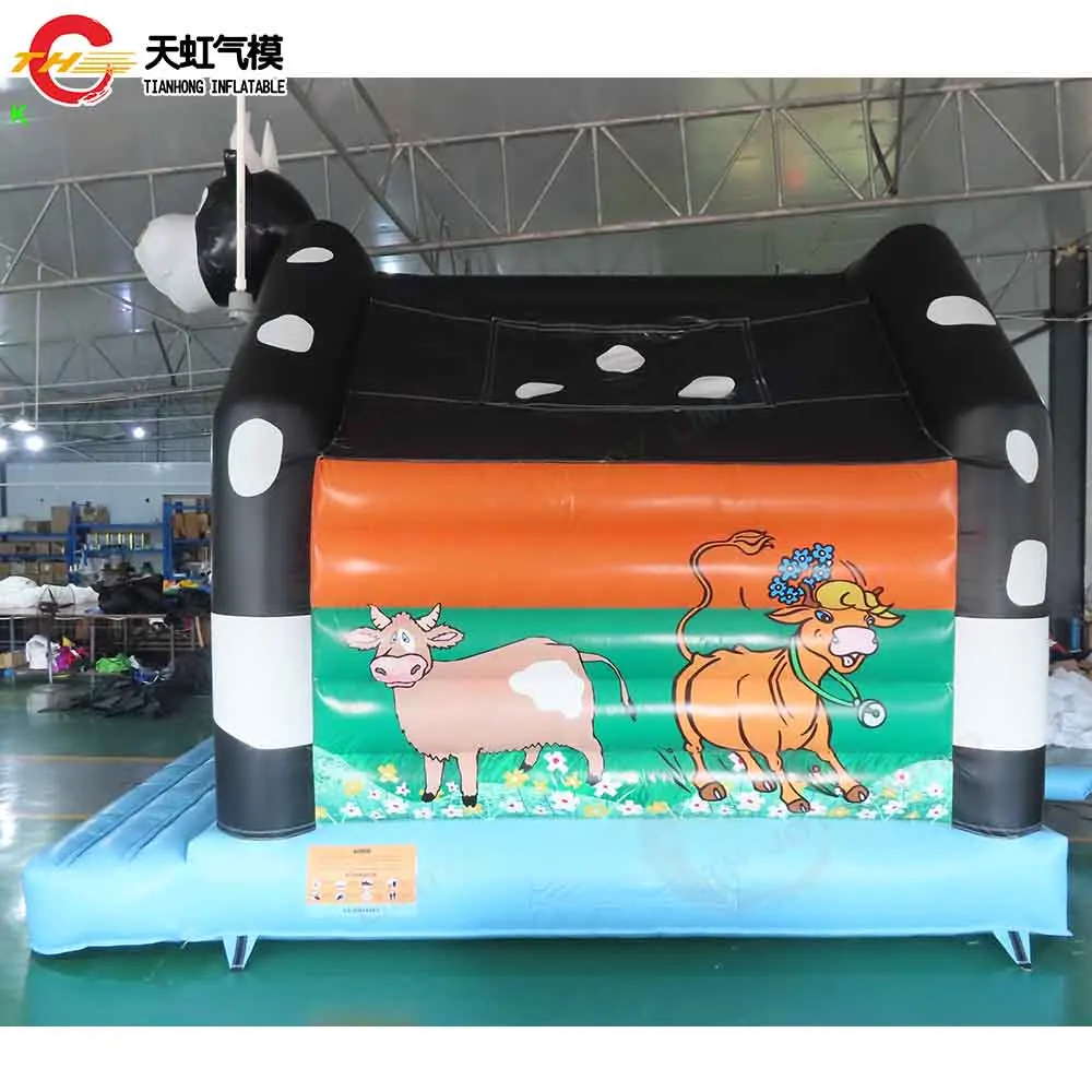 Castillo inflable comercial para niños, casa de rebote con soplador para fiesta de Carnaval, Milkcow, 4m/5m