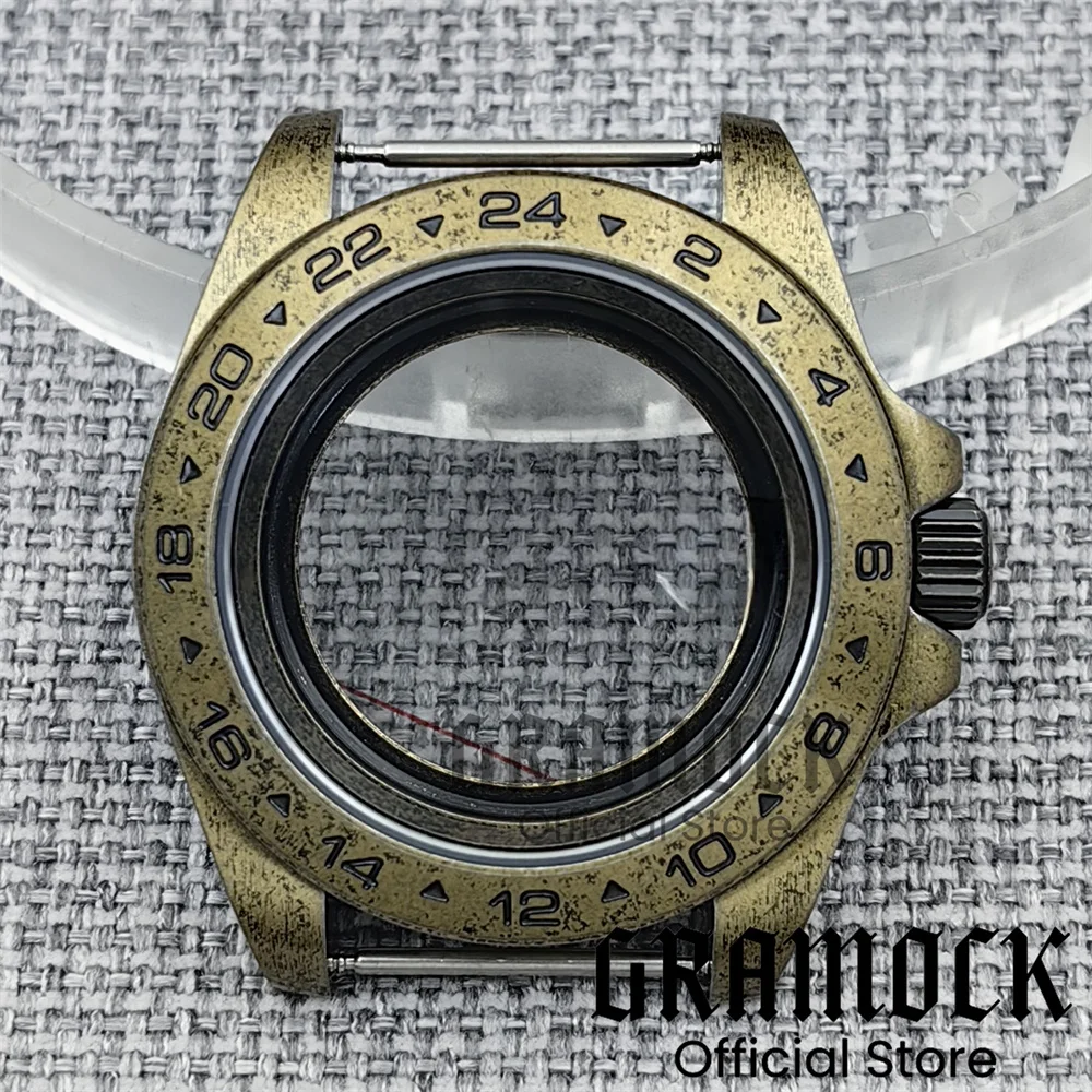 Gramock New 40mm Bronze EPX Case Solid Bezel Sapphire Glass fit NH34 NH35 NH36 ETA2824 PT5000 Miyota DG2813 3804 Movement