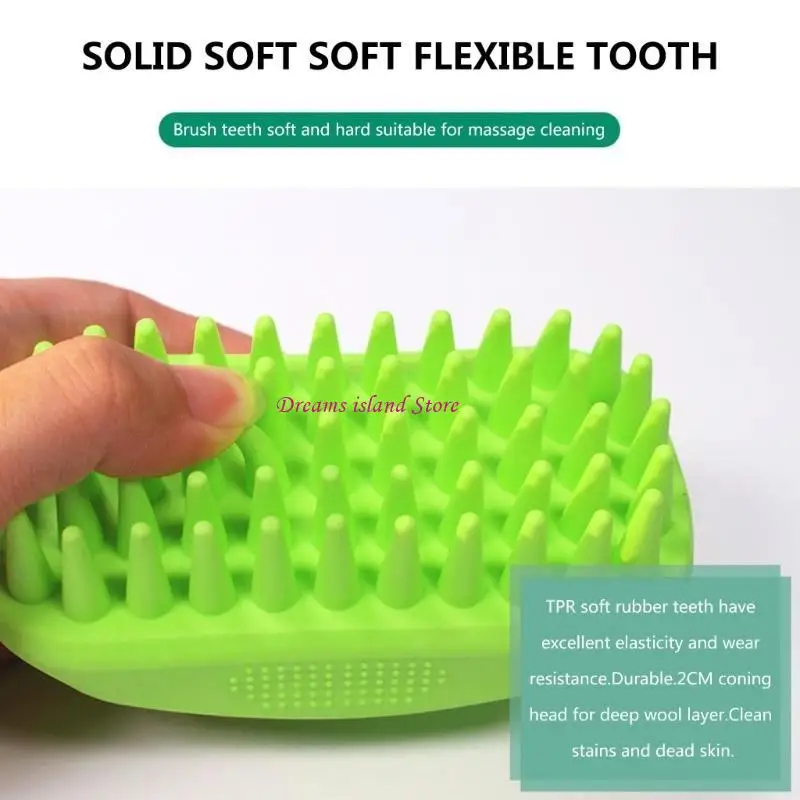 Pet Dogs Cats Bath Brush Pet Comb Soft Plastic Pet Shower Hair Grooming Comb HX6C