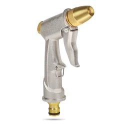 1Pcs Hochdruck Wasser Spritzpistole Alle Metall Überzug Garten Schlauch Rohr Rasen Einstellbarer Modus Spritzen Garten Bewässerung Auto waschen