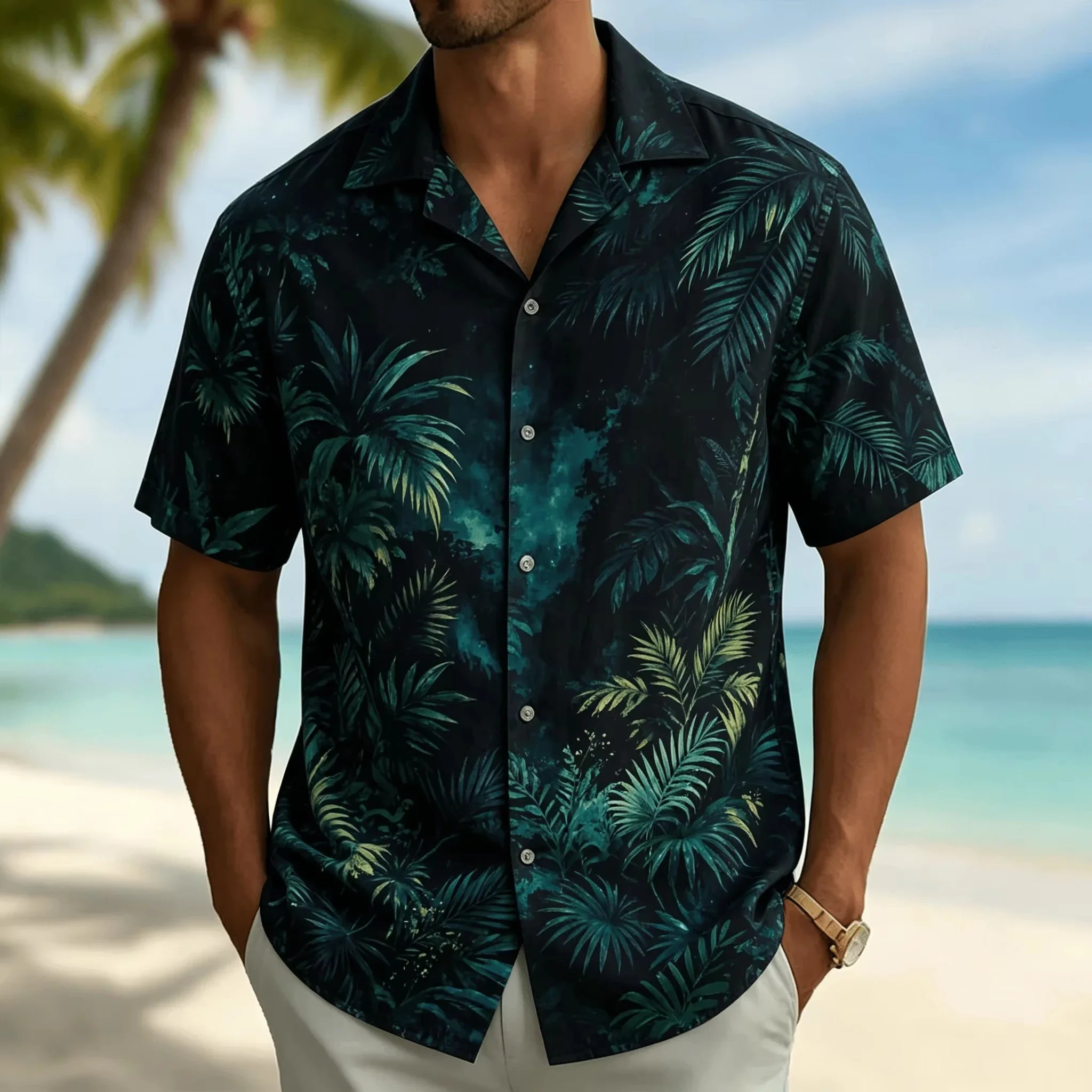 Summer Hawaiian Shirt Beach Men's Shirt Coconut Tree Print Blouse Oversized Mens Clothing Unisex Casual Short Sleeved Shirts