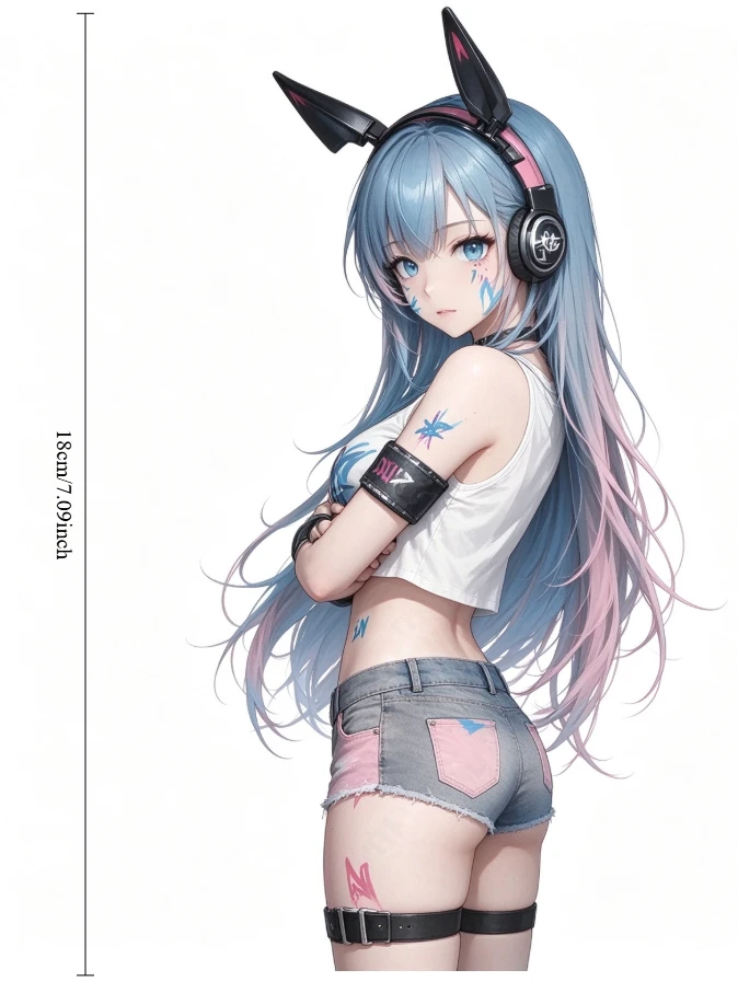 Anime Girl Vinyl Sticker 18cm, Waterproof Scratch Resistant PVC Decal for Car Laptop Motorcycle