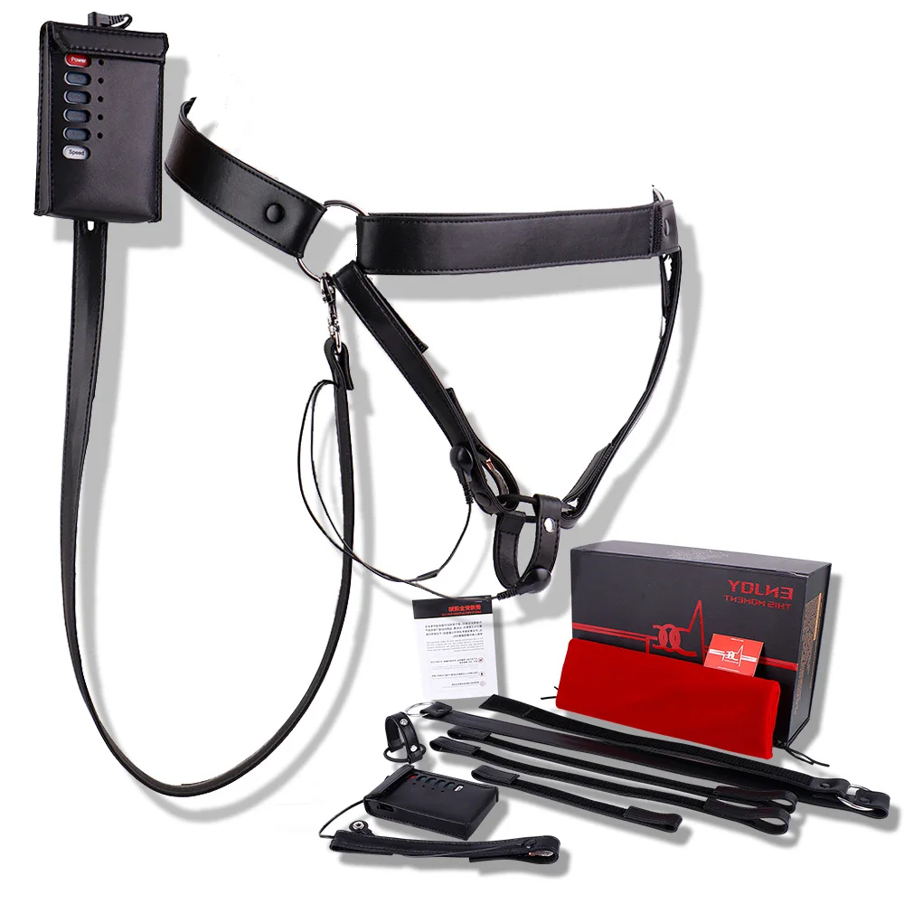 ANOSX Electro Harness Auxiliary Chastity Belt For Chastity Cage Male Quick-Release Men's Briefs With Leash Scrotum Binding Belts