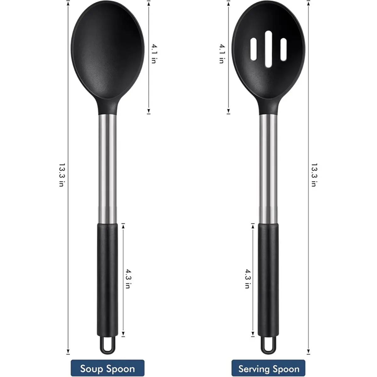 Calor grande conjunto de colher de cozinha de silicone, utensílios de cozinha livres antiaderentes