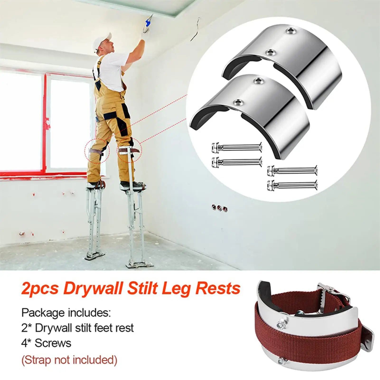 

2Pcs Stilts Drywall Replacement Part Screw Stilt Leg Comfort Plate Stilt Accessories for Fixed Leg Straps Kit Replacement Part