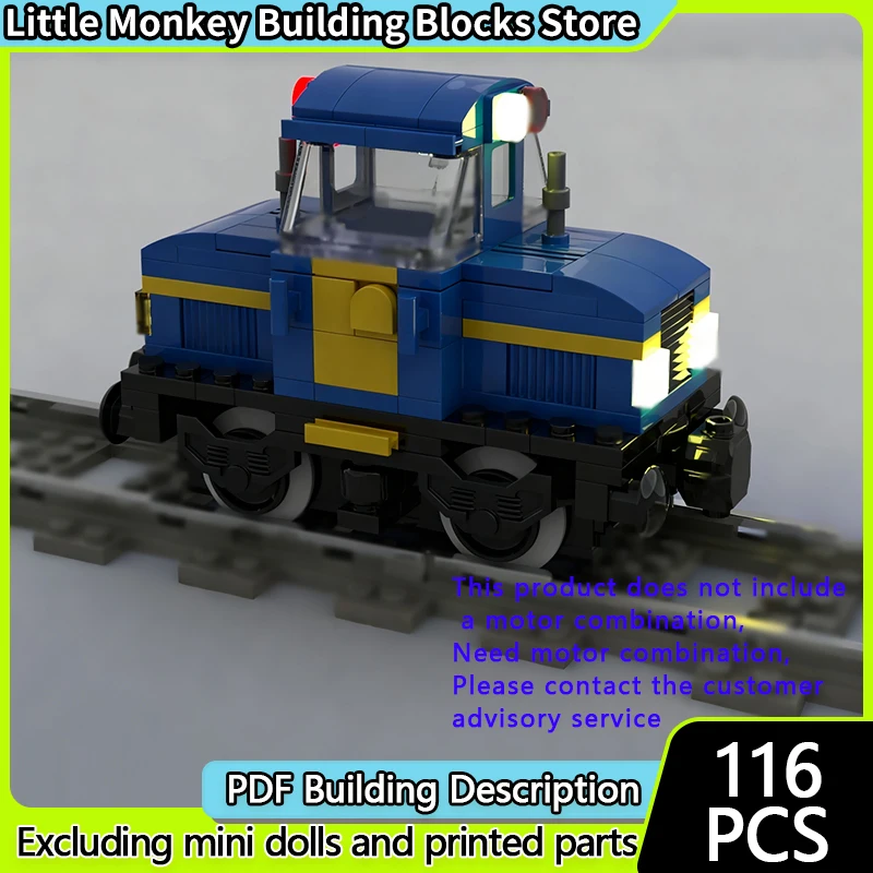 Modelo de carro de cidade moc tijolos de construção ferrovia azul diesel shunter tecnologia modular crianças presentes do feriado montar brinquedos terno
