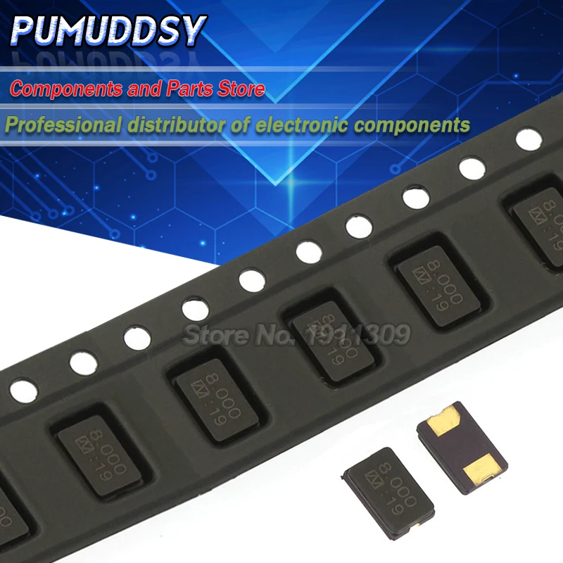 100PCS 8MHZ 10MHZ 11.0592MHZ 12.000MHZ 13.56MHZ 16.000MHZ 20.000MHZ 24.000MHZ 8.000MHZ 2Pin 5032 smd quartz resonator Crystal