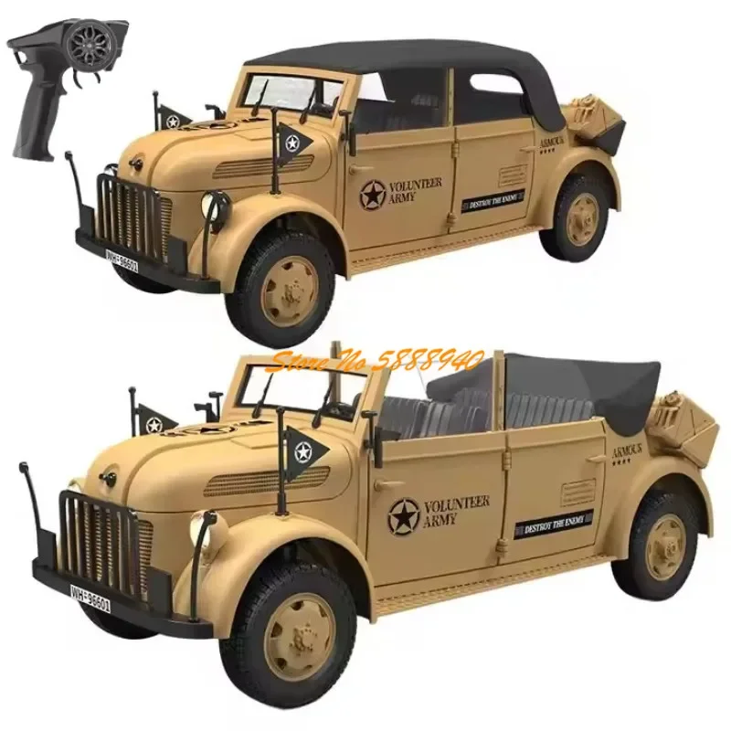 1:18 Scale 4WD Radio Control Command Vehicle Truck 2.4G LED Light Simulated Sound Smoke Crawler Off-Road Climbing RC Truck Car