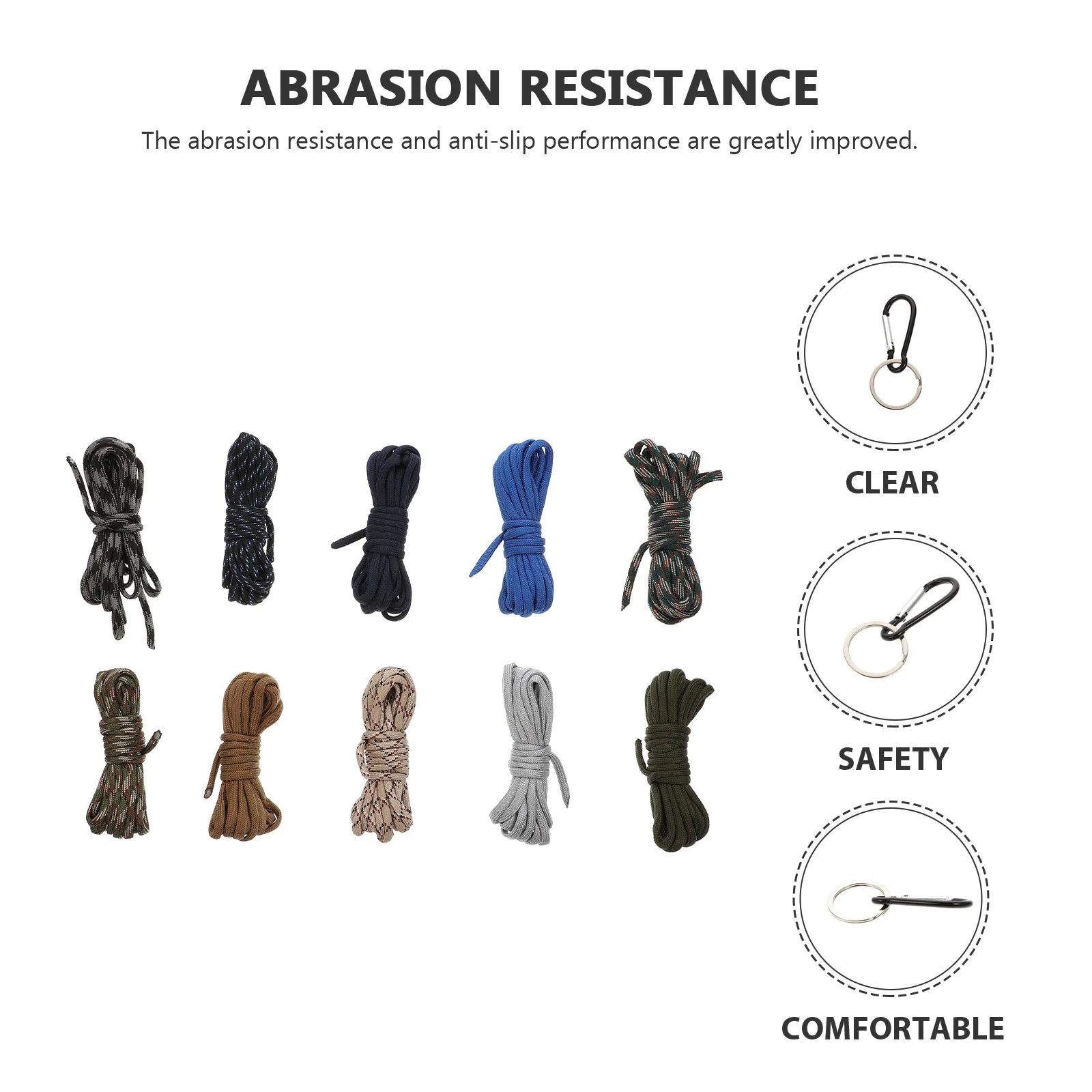 

Climbing Rope Set High Strength Wear resistant Compact Portable Nylon Ropes for Outdoor Camping Umbrella Safety Gear