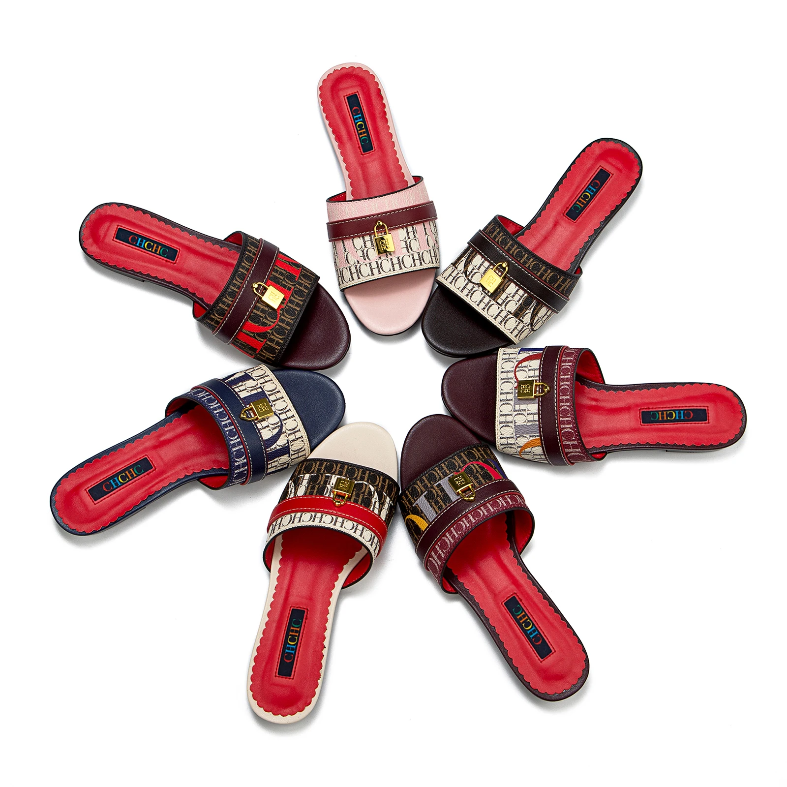 CHarming moda Pantofole da donna 2024 Nuovo marchio Sandali con tacco alto in tessuto Outdoor Business Pendolari Scarpe da donna Regali di compleanno