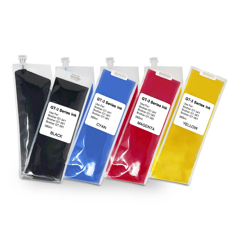 For Brother GT-3 Series Compatible Ink Bag Cartridge For Epson Brother GT-341 GT-361 GT-381 Printer Pigment With Chip Ink Bag