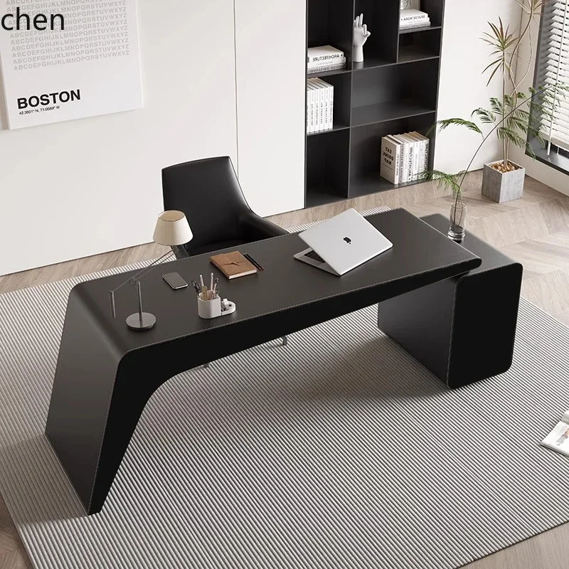 

HT Italian minimalist desk light luxury beauty salon negotiation simple study living room office computer desk