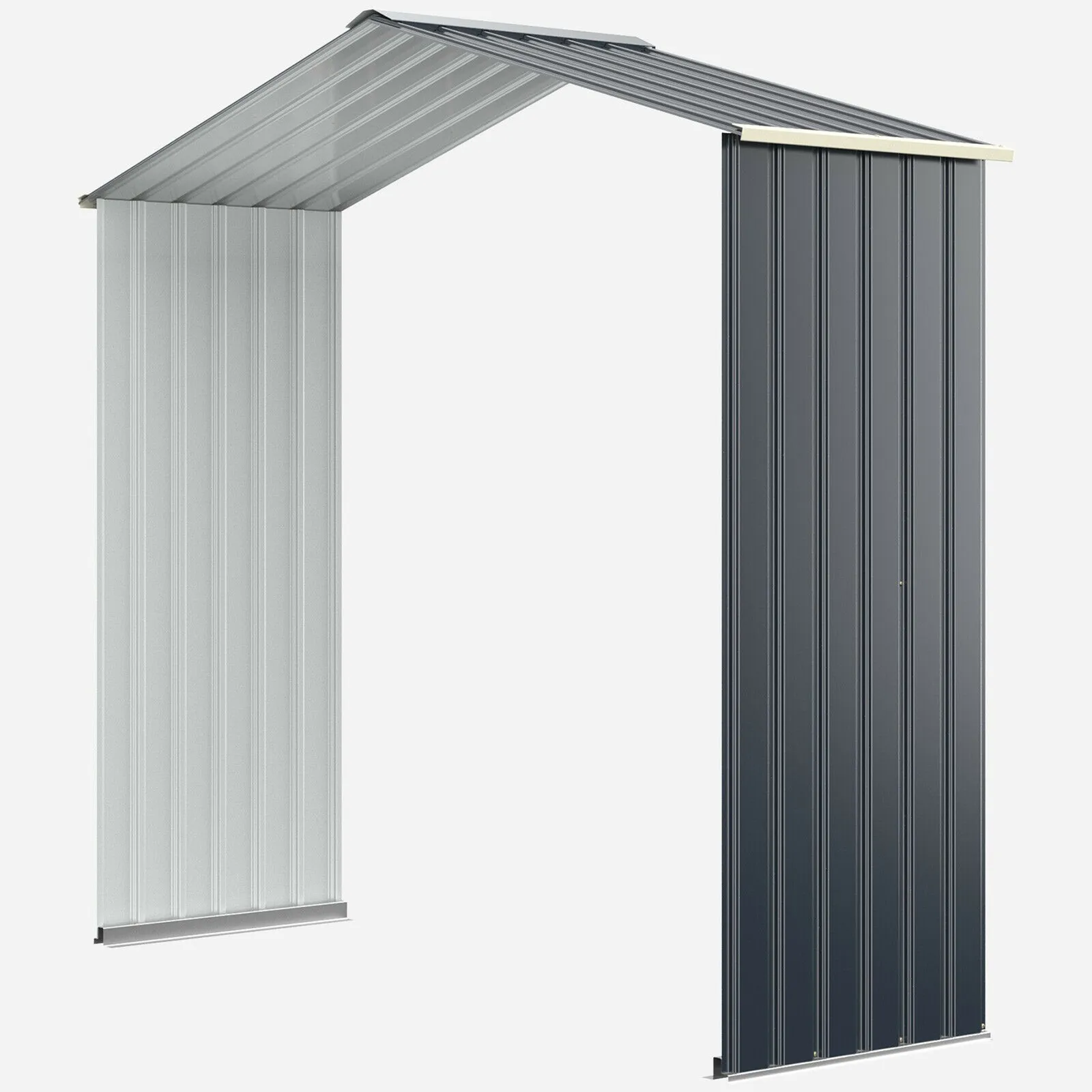 

Outdoor Storage Shed Extension Kit for 7 ft Shed Width Grey