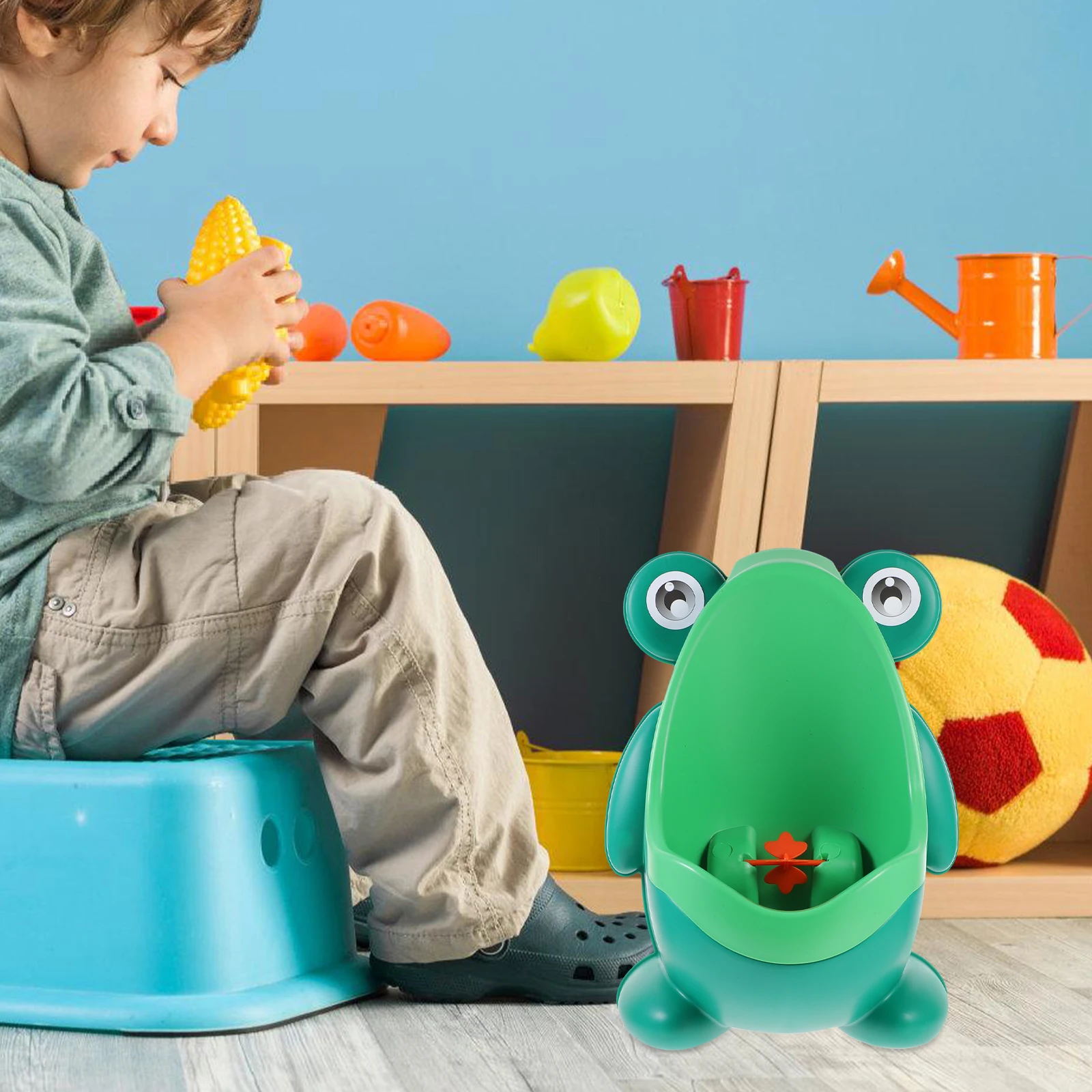 

1PC Cartoon Frog Urinal for Boys Baby Wall Mounted Potty Training Fun Pee Portable Animal Shape Kid Toilet Green