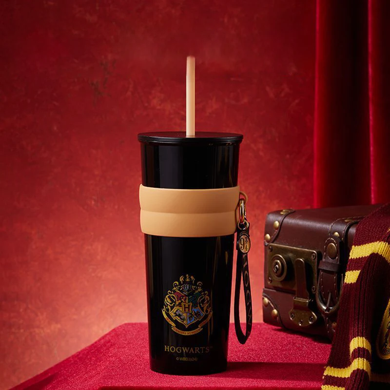 MINISO Harry Potter Series Hogwarts Straw Steel Cup 800ml Magic Style Portable Bottle Fashion Trend Decoration Boy&girl Gift