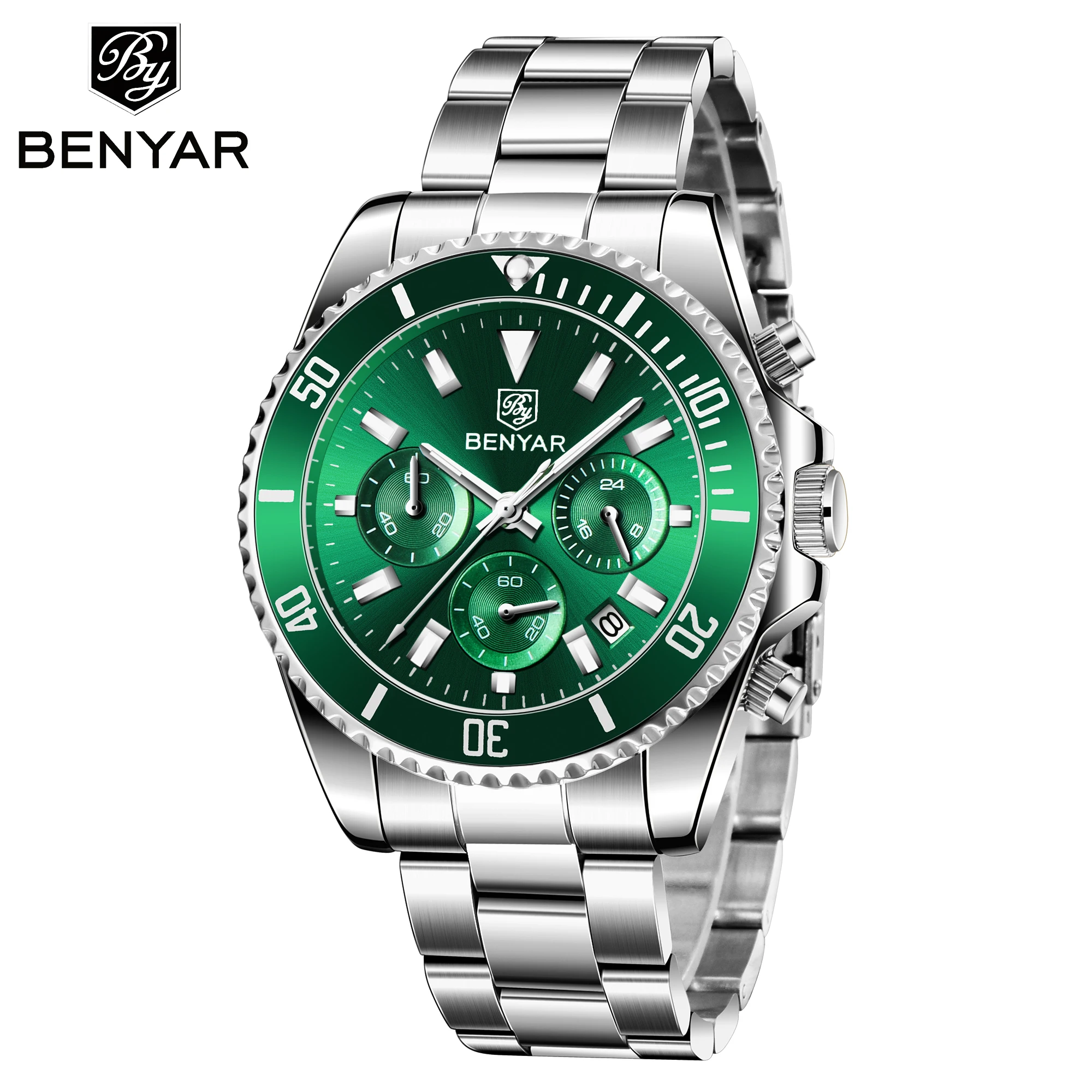 BENYAR 2022 NEW luxurious Men Quartz Watch Fashion Chronograph TOP Brand Stainless Clock Military Sports Waterproof Watches