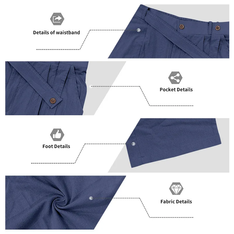 Europäisch-Amerikanisches Herren-Leinen-Freizeitset: Hemd mit Umlegekragen und Hose mit hohem Bund und Gürtel – Locker, atmungsaktiv, für Urlaub und Strand – Detail 17