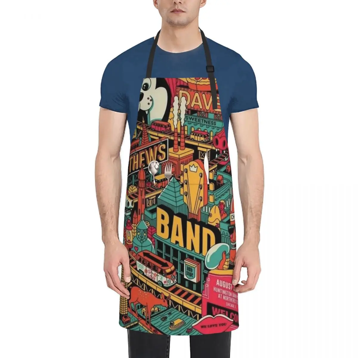 

Crowded Town Apron Kitchenware Kitchens Men Apron