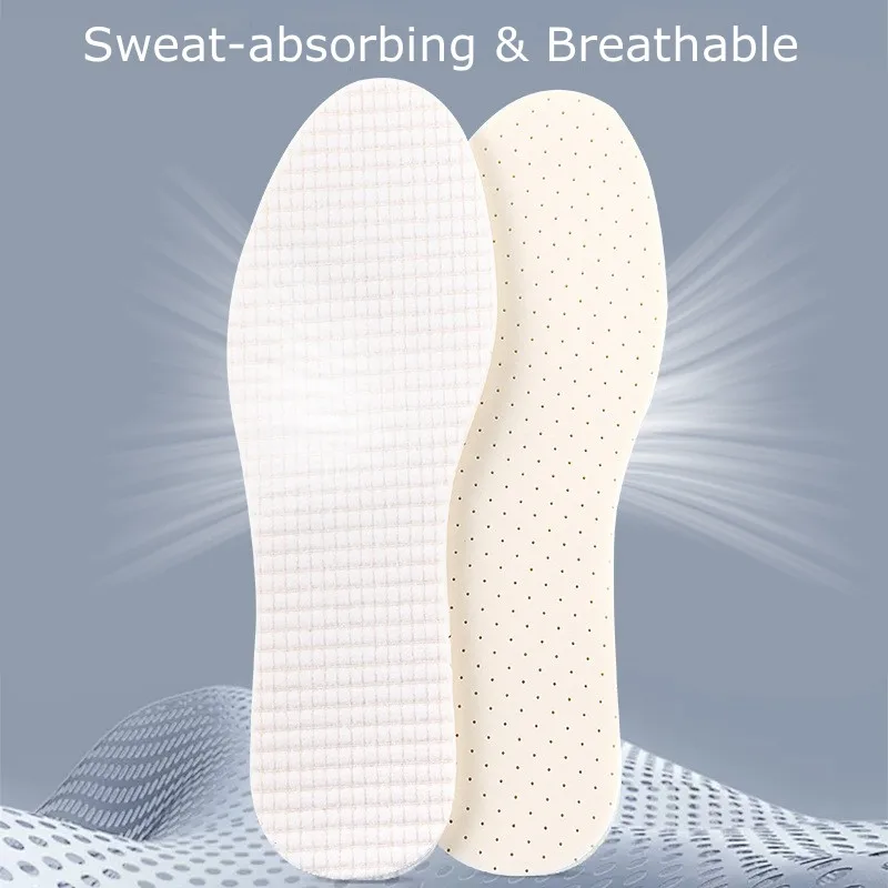 2023 New Latex Insoles for Feet Soft Comfortable Run Sport Shock Absorption Deodorant Insole for Shoes Men Women Shoe Sole Pads