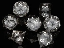 7pcs DND Liquid Core Resin Dice Set Sharp Edge Dnd Resin Polyhedral Dice Set For RPG Roleplaying TRPGDice Board Game Accessories