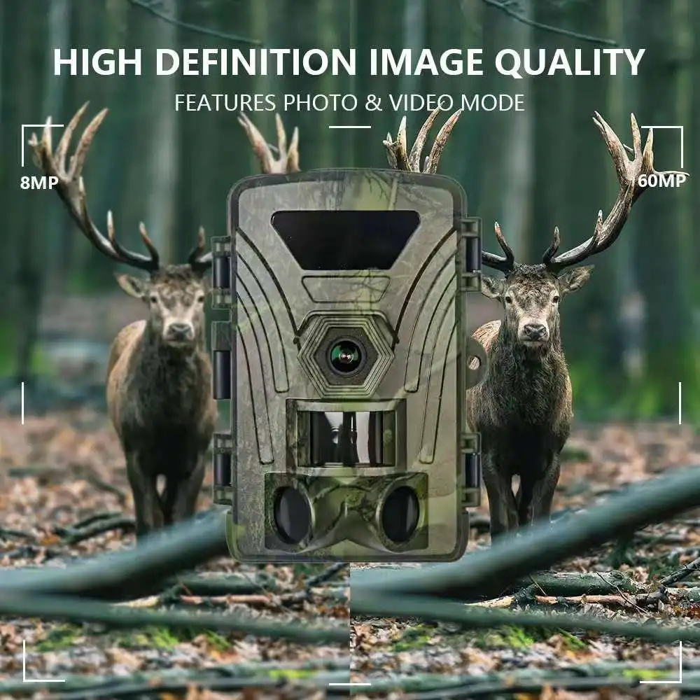 New Outdoor Infrared Night Vision Camera Wifi 8K 60MP High-Speed Capture Photo And Video For Animal Tracking Waterproof