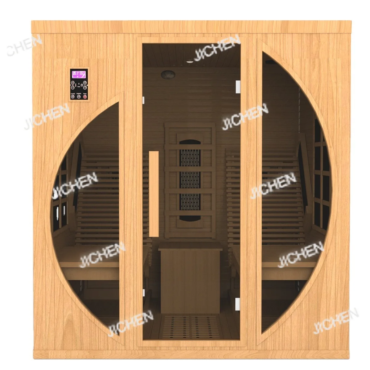 

Индивидуальная сауна дальнего инфракрасного диапазона, красная сауна из цельного дерева с карбоновым нагревателем, вмещающая 2 человека.