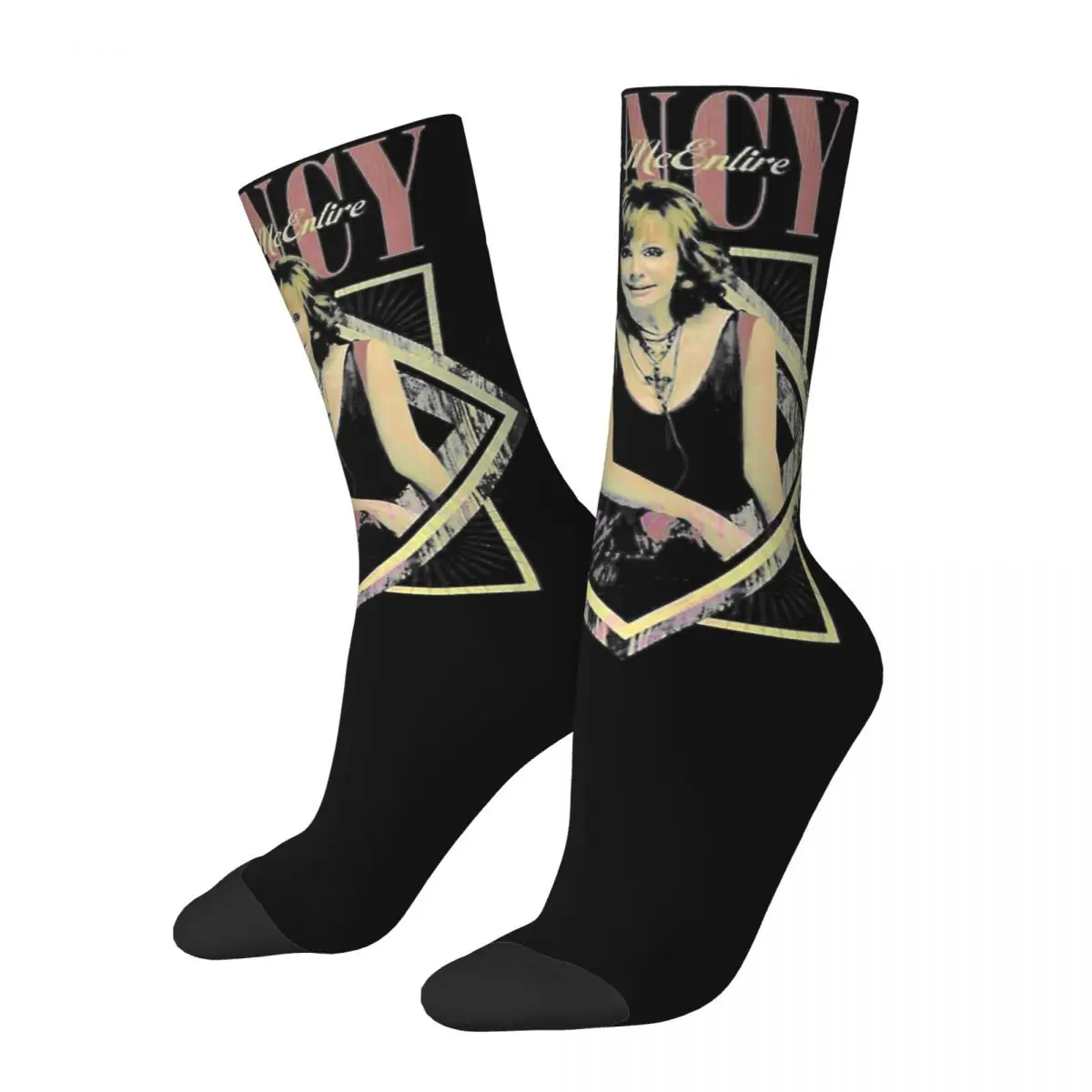 

Casual Vintage Fancy Reba McEntire Theme Design Sports Socks Accessories All Seasons 80s 90s Singer Warm Long Socks Non-slip