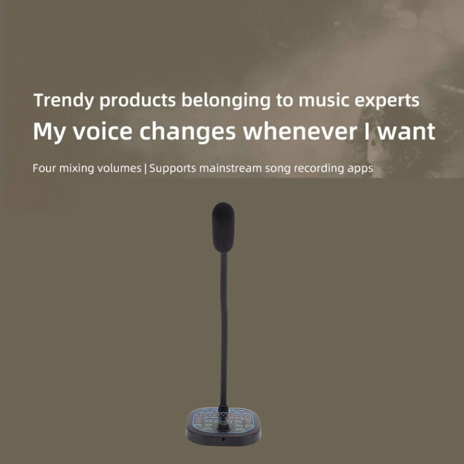 Handheld Microphone Voice Changer 16 Sound Effects Voice Changer Disguiser for Game Recording Phone Computer PC Laptop